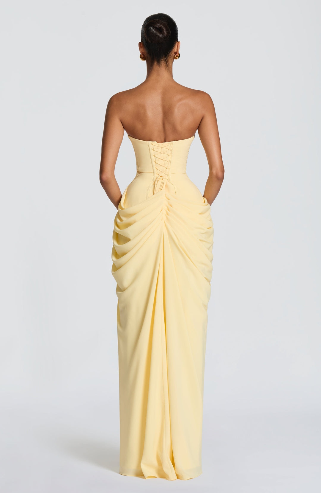 Olivia | Damen-Maxikleid mit Schnürung und seitlichem Schlitz
