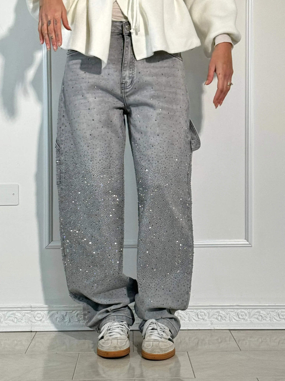 Violette™ - High-waisted wide-leg trousers with button pockets