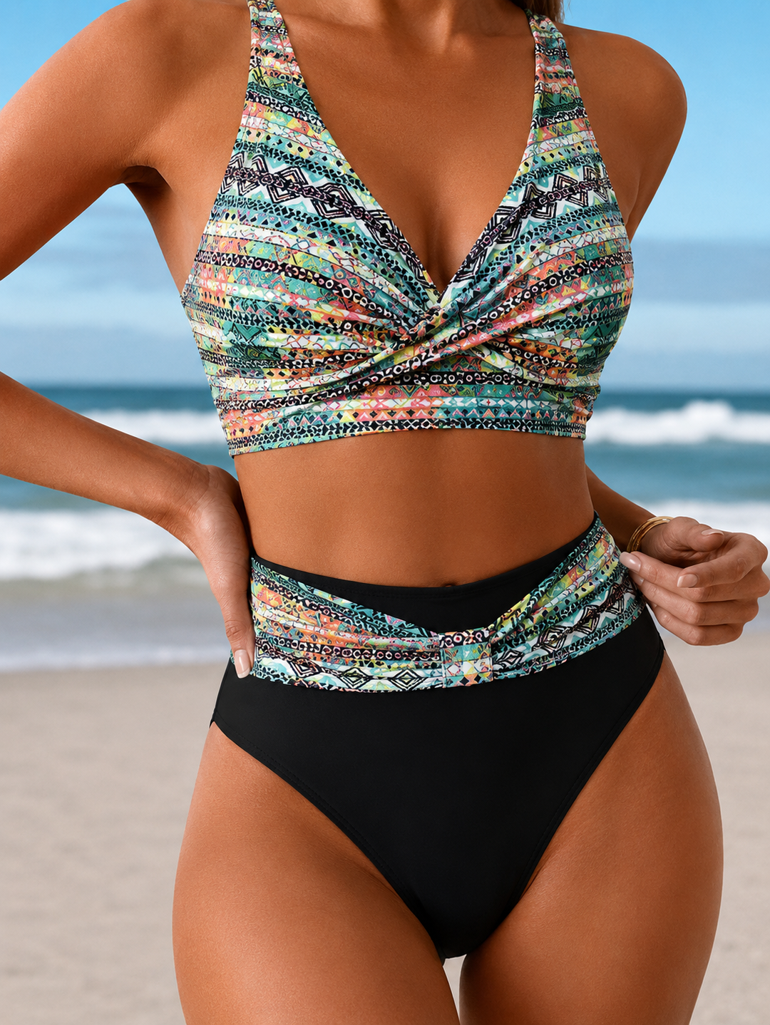 Valentina | Women's V-Neck Geometric Bikini