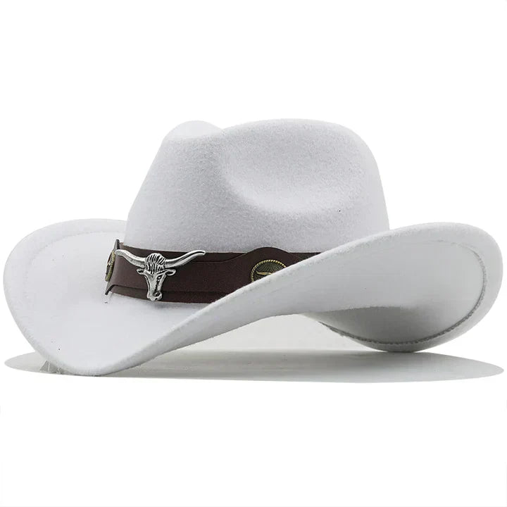 Western-Filzhut mit Stier-Schnallenband