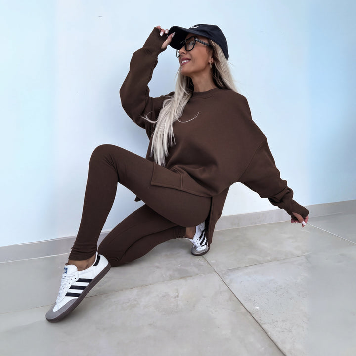 YACHI™ - Relaxed Long-Sleeve Sweatshirt and Pants Ensemble