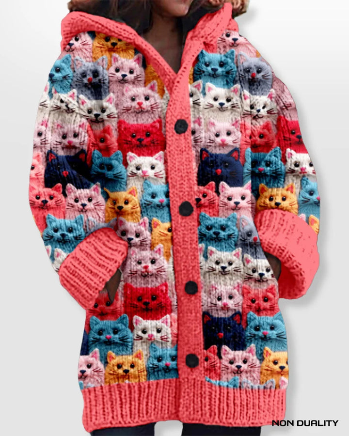Isabella - Colorfully Knitted Cat Cardigan