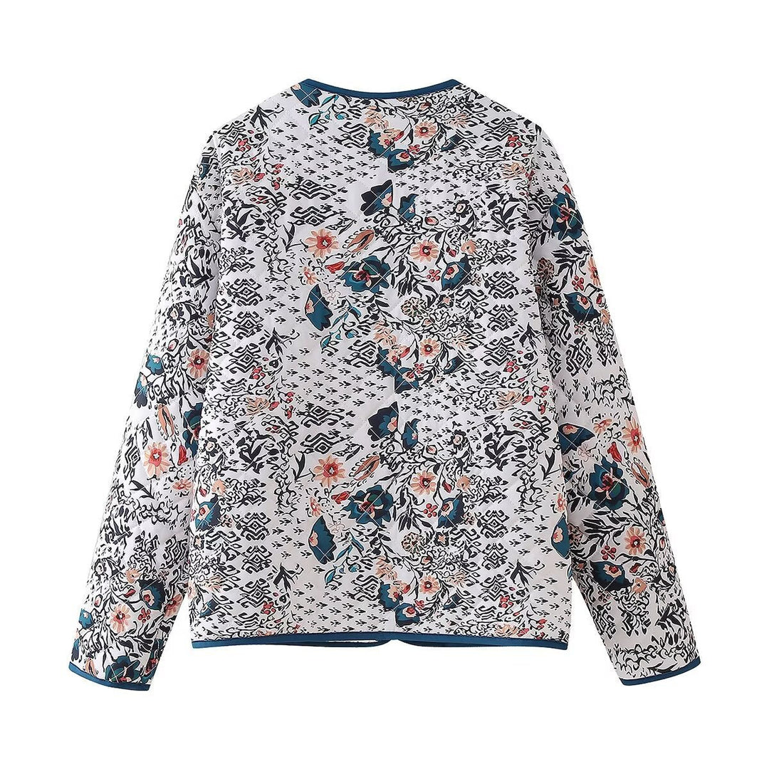 Women's long-sleeve crew-neck jacket with pockets