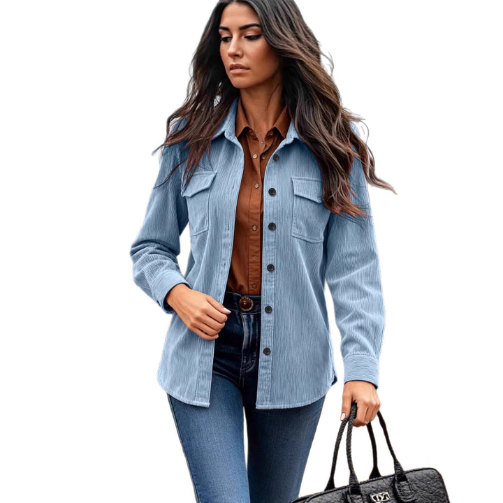 Women's corduroy jacket with practical chest pockets