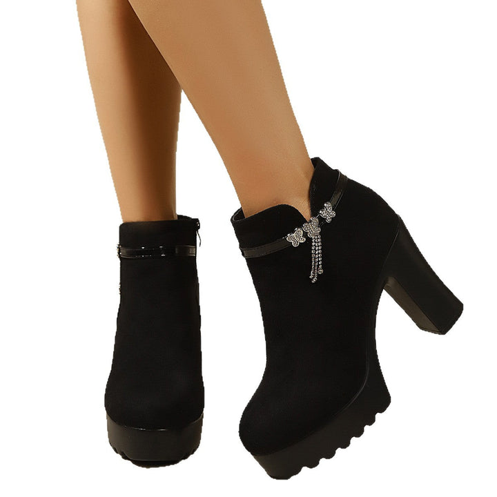 Women’s ankle boots with glitter detail and non-slip sole