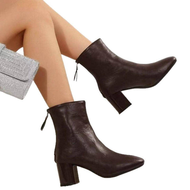 Women’s ankle boots with a zipper and moderate block heel