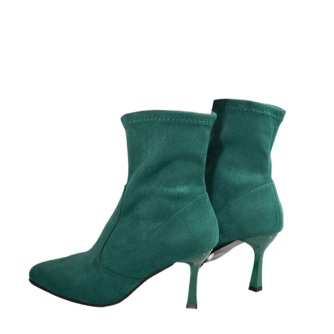Women’s ankle boots with a transparent heel and cushioned insole