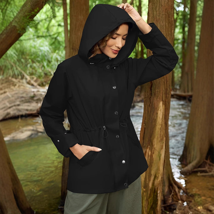 Women's water-repellent casual jacket with adjustable hood