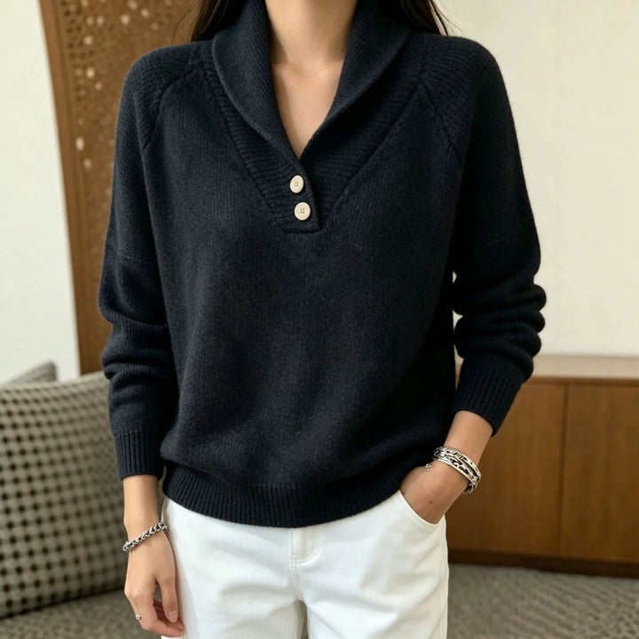 Martha | Women's Long-Sleeve Sweater with Buttons