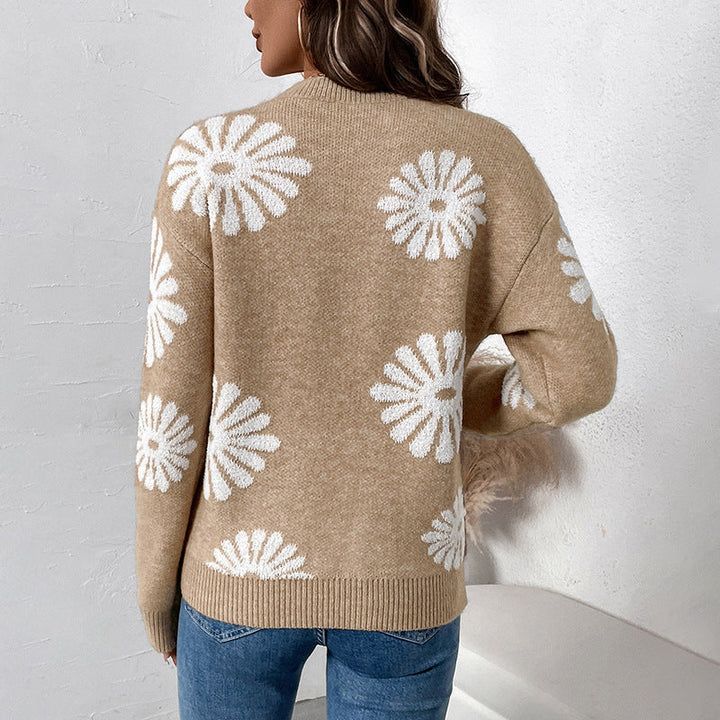 Sophie | Women's Long-Sleeve Crew-Neck Floral Sweater