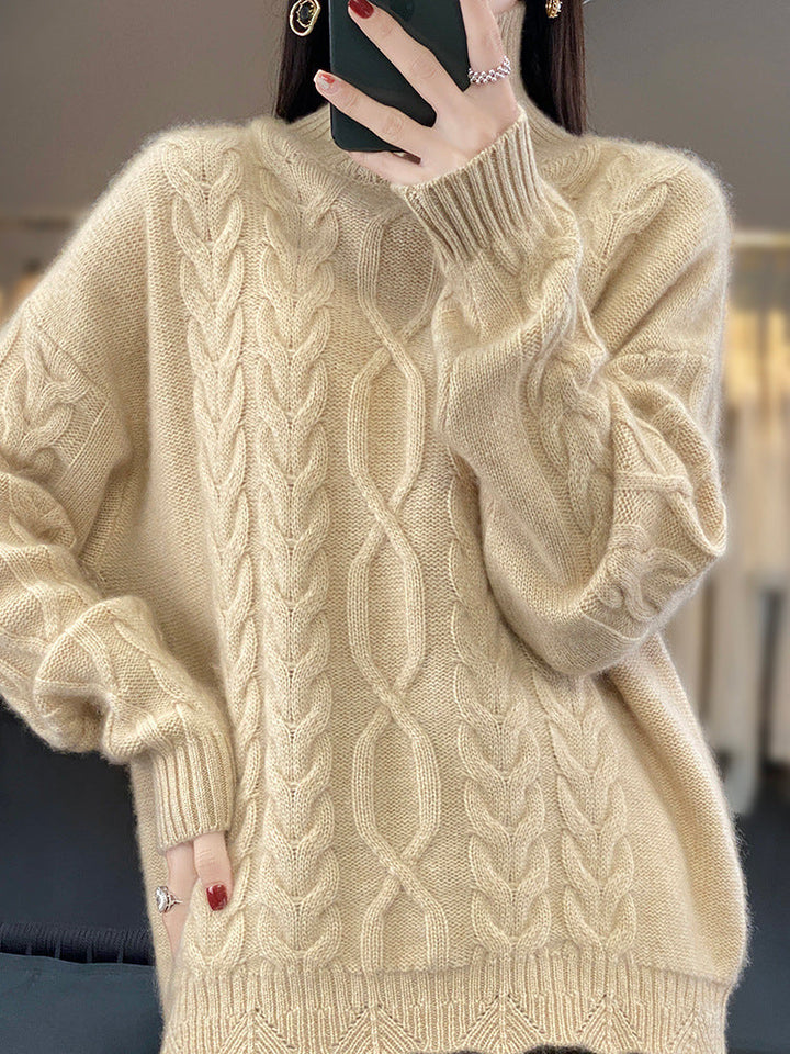 Women's oversized crew-neck pullover