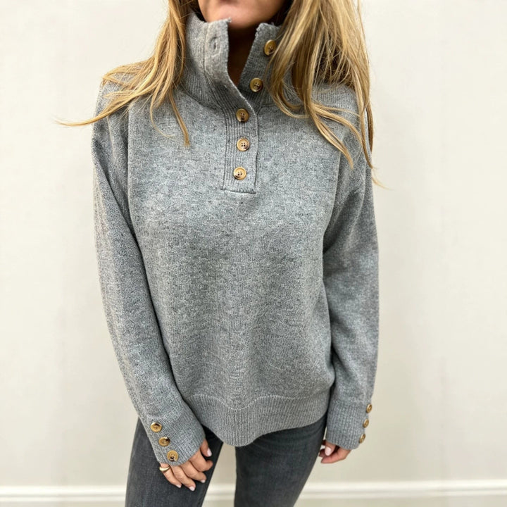 Maja | Women's Long-Sleeve Pullover with Buttons