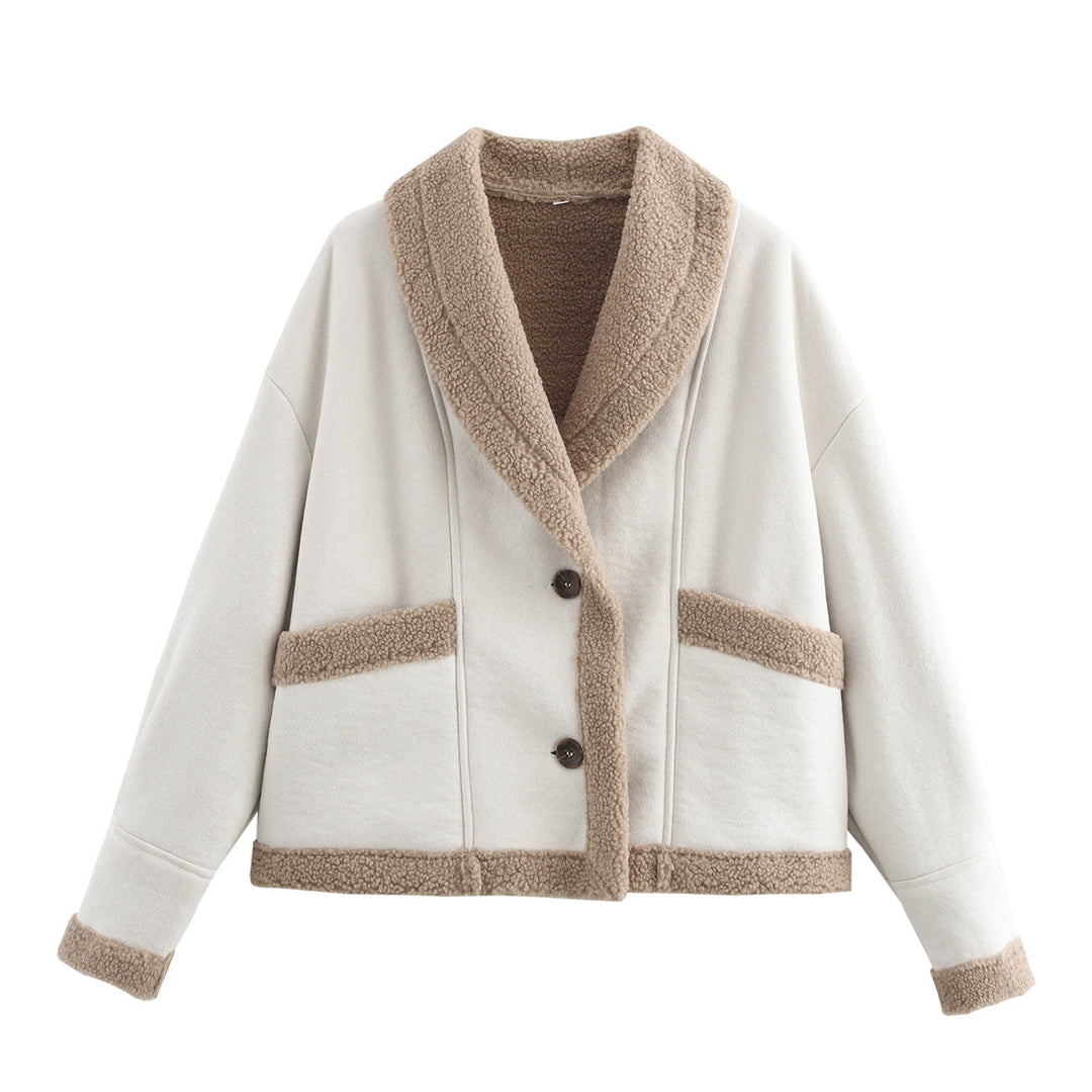 Women’s cropped jacket with buttons and pockets