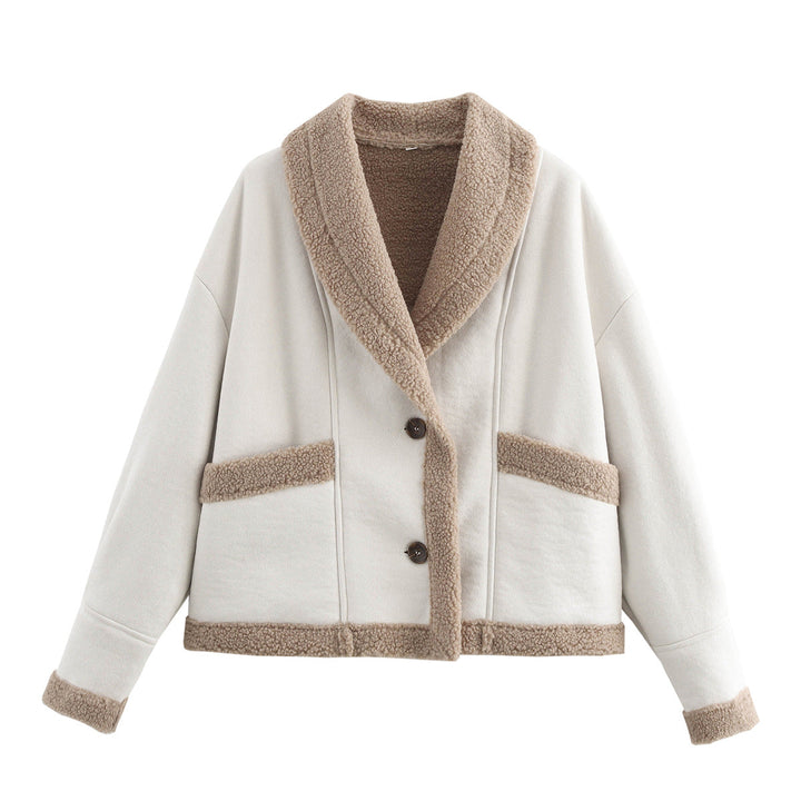 Women’s cropped jacket with buttons and pockets