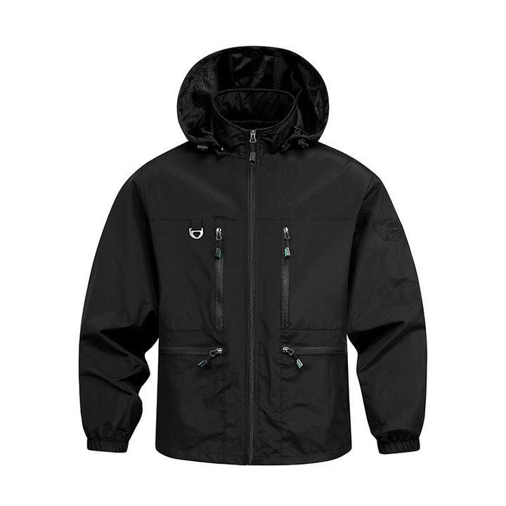 Men's Long-Sleeve Hooded Jacket with Pockets