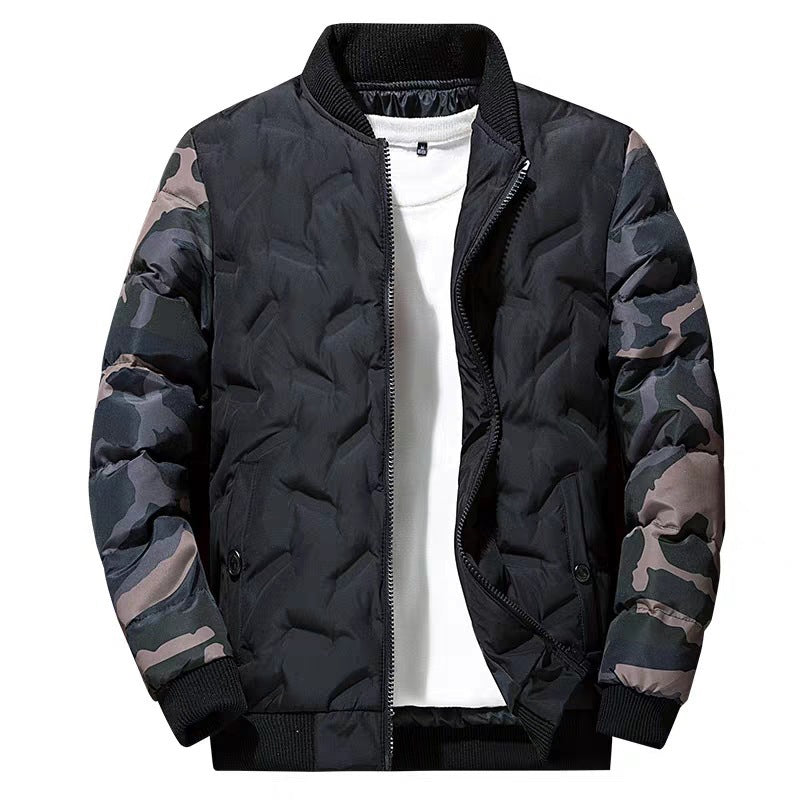 Men's bomber jacket with long sleeves and pockets