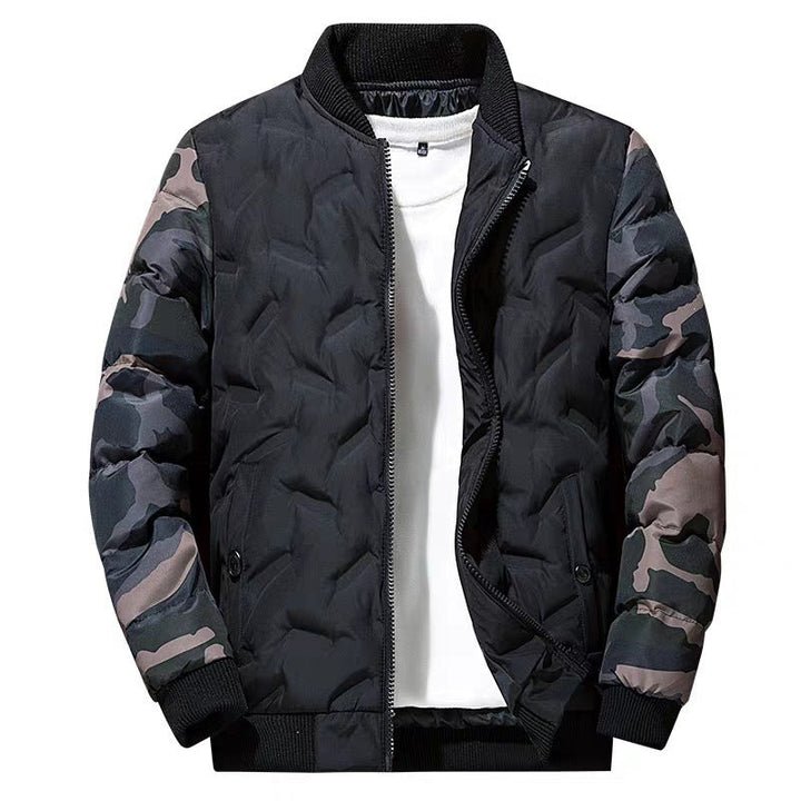Men's bomber jacket with long sleeves and pockets