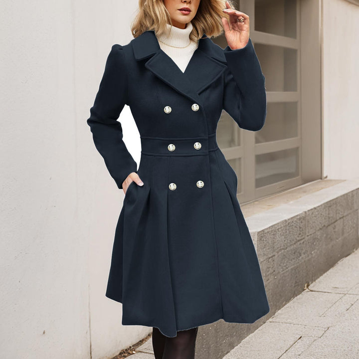Women’s longline long-sleeve coat with pockets