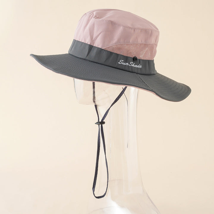 Damen Sonnenschutz-Hut mit verstellbarem Kinnband und atmungsaktiver Netzstruktur