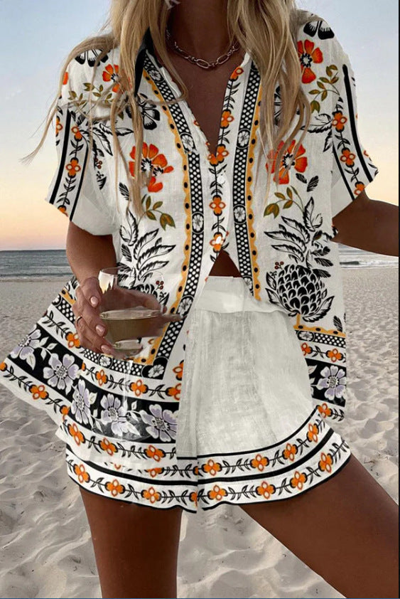 Irella™ | Short Floral Linen Set