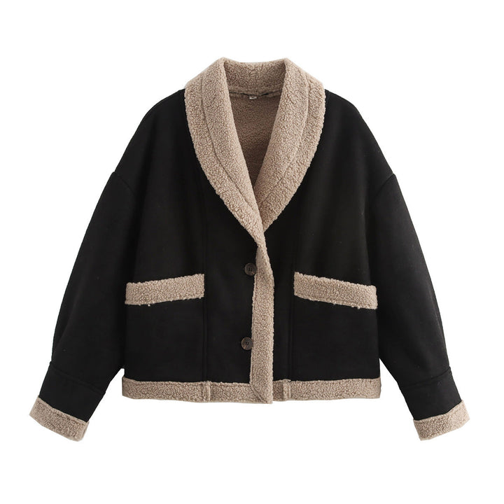 Women’s cropped jacket with buttons and pockets