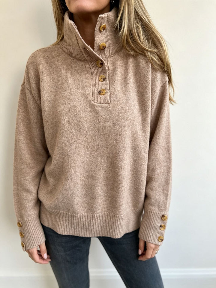 Maja | Women's Long-Sleeve Pullover with Buttons