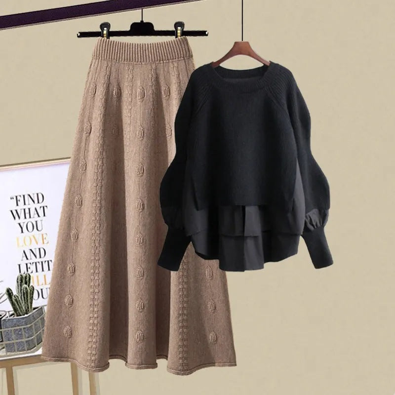 XENIA - Relaxed sweatshirt and skirt