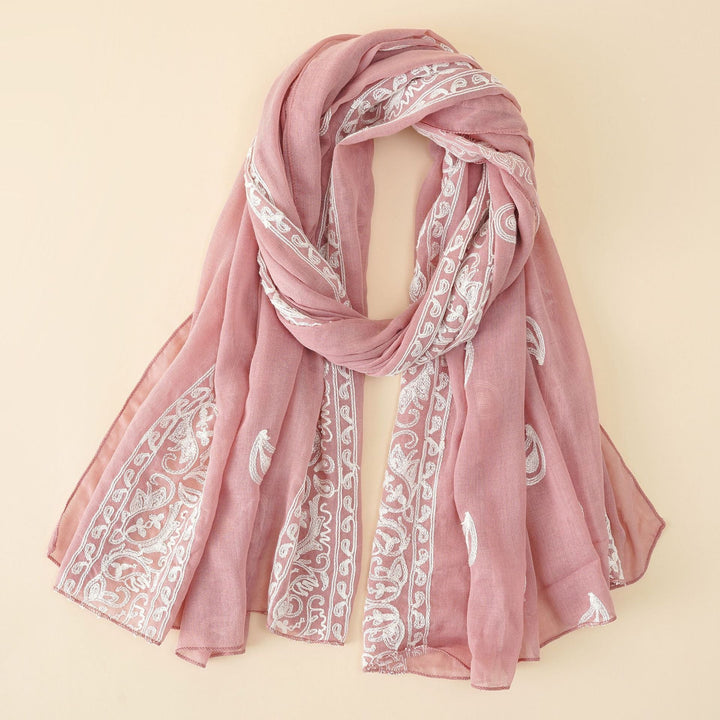 Damen Schal mit filigraner Stickerei