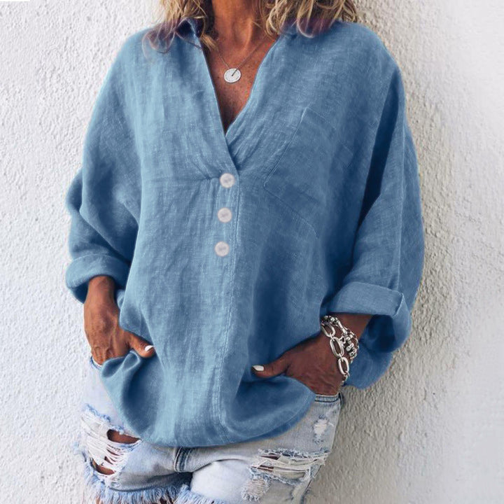 Lucia - Stylish Cotton-Linen Sweater