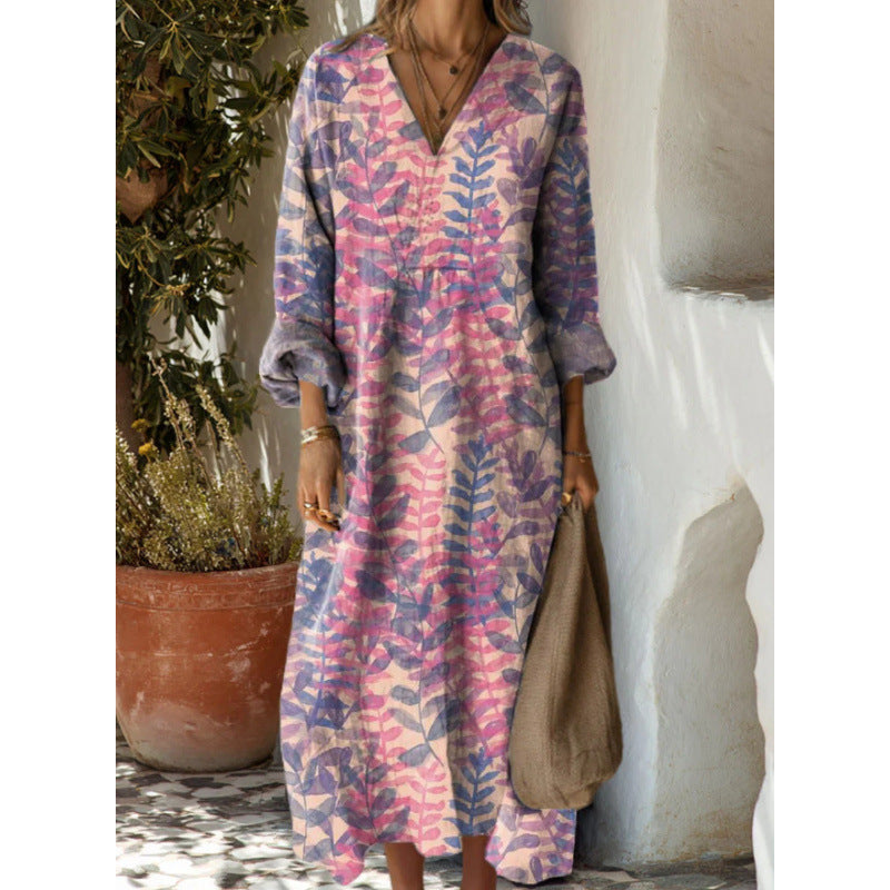 Evelyn | Retro Style Long Sleeve Casual Dress