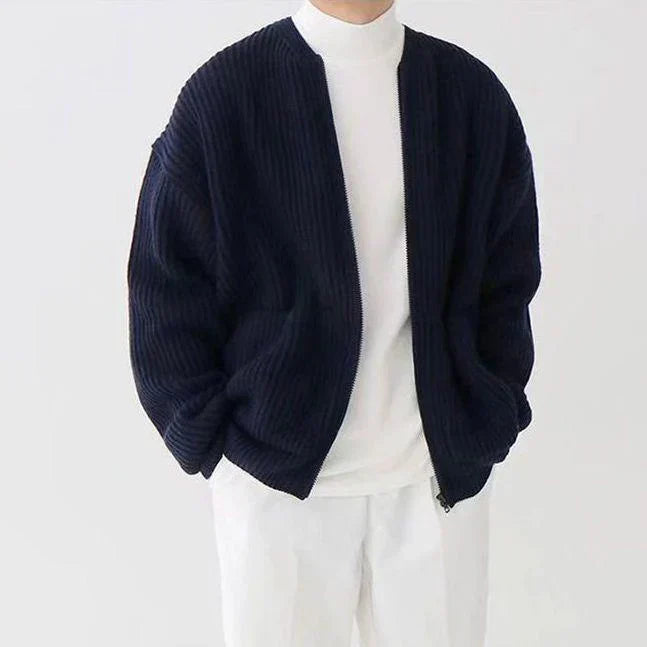 Seth - Fine-knit men's zip sweater