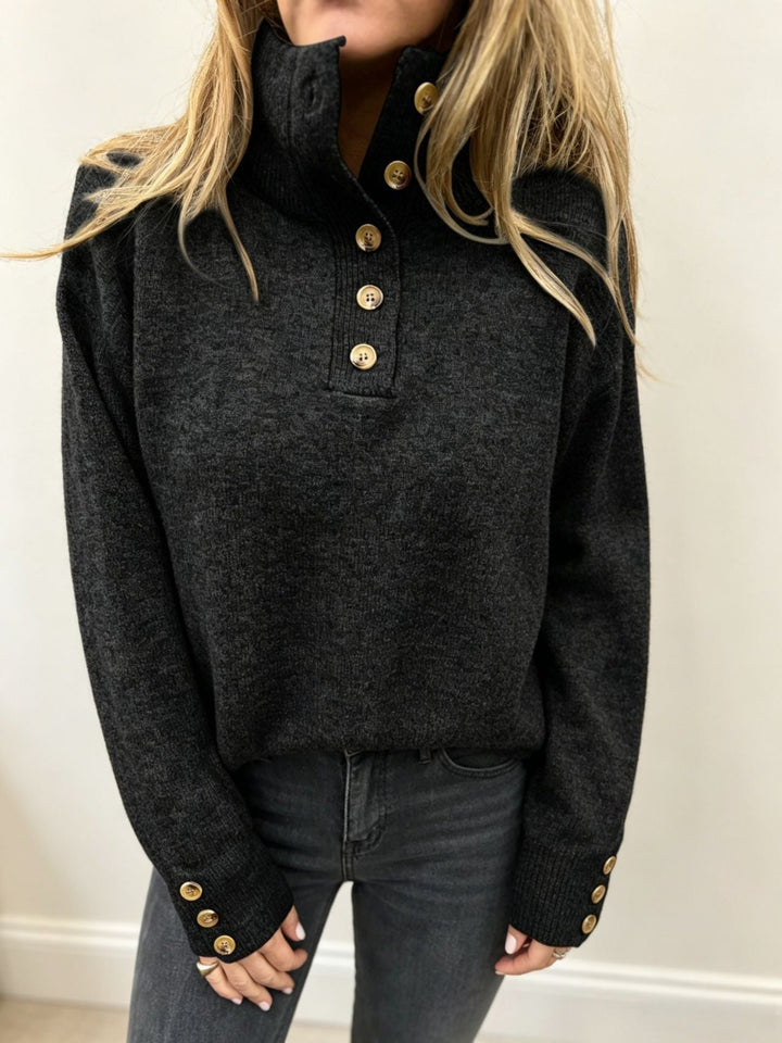 Maja | Women's Long-Sleeve Pullover with Buttons