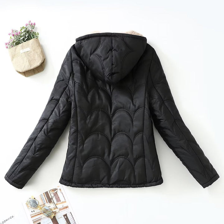 Women's long-sleeve jacket with a hood and pockets
