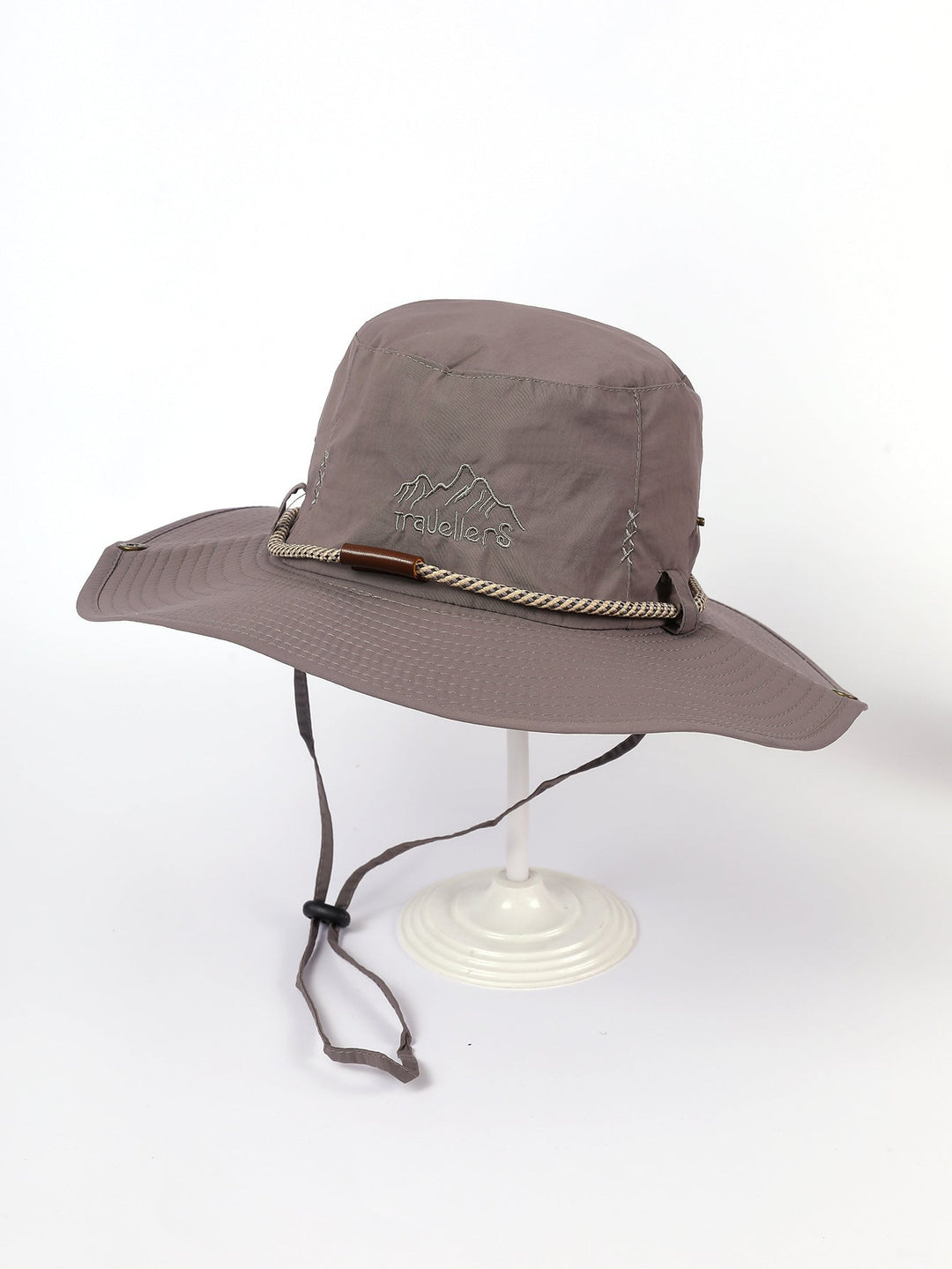 Damen Sonnenhut mit breiter Krempe und Nackenband