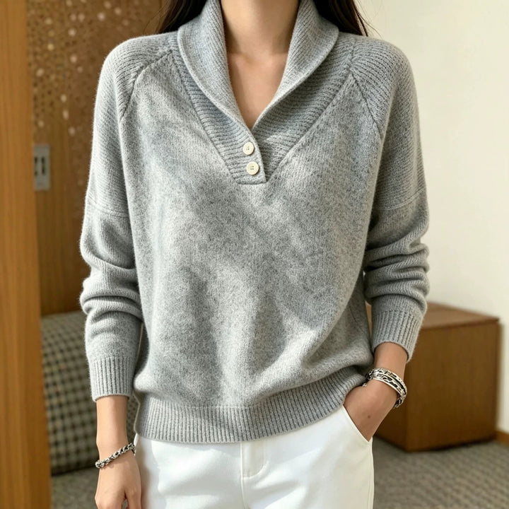 Martha | Women's Long-Sleeve Sweater with Buttons