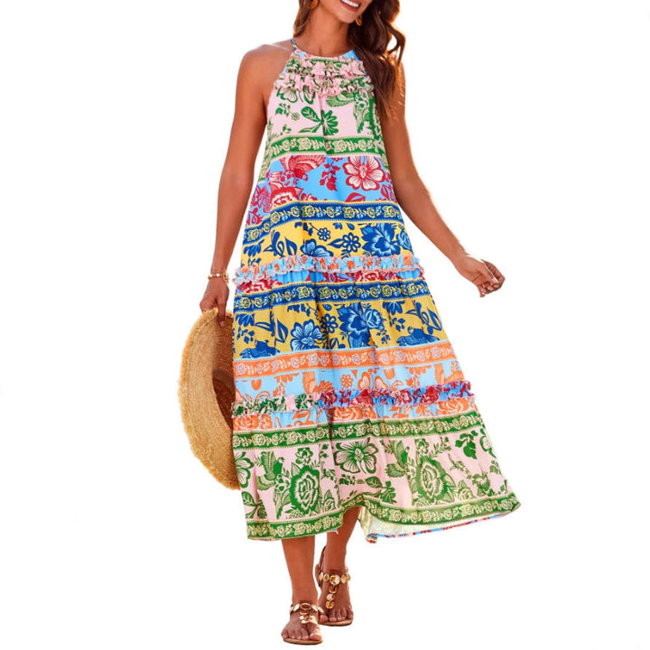 FELICITY™ - Stylish Bohemian Halter Maxi Dress with Tiered Design