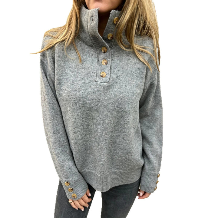 Maja | Women's Long-Sleeve Pullover with Buttons