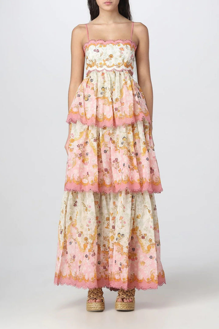 Damen Ärmelloses Floral Maxi Kleid