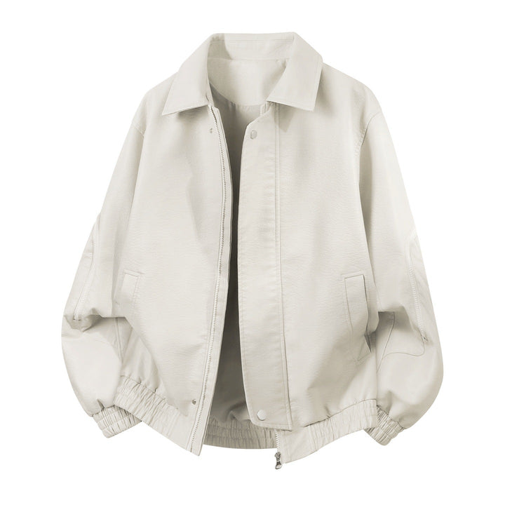 Men’s oversized blouson jacket with an elasticated hem and concealed zip closure