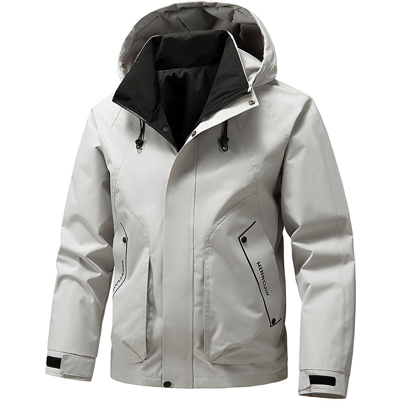 Men's long-sleeve hooded jacket with pockets