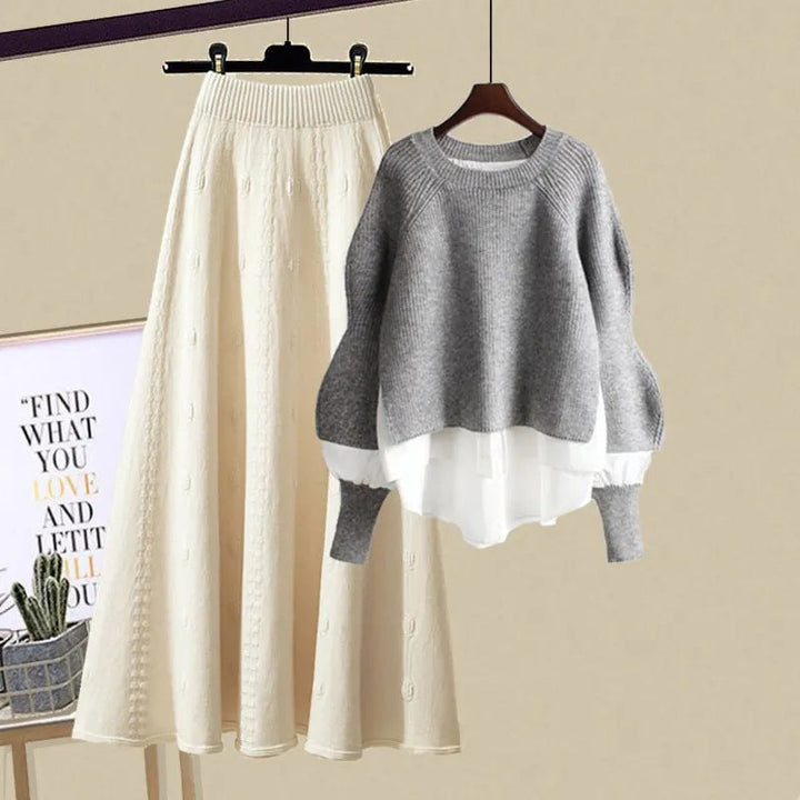 XENIA - Relaxed sweatshirt and skirt
