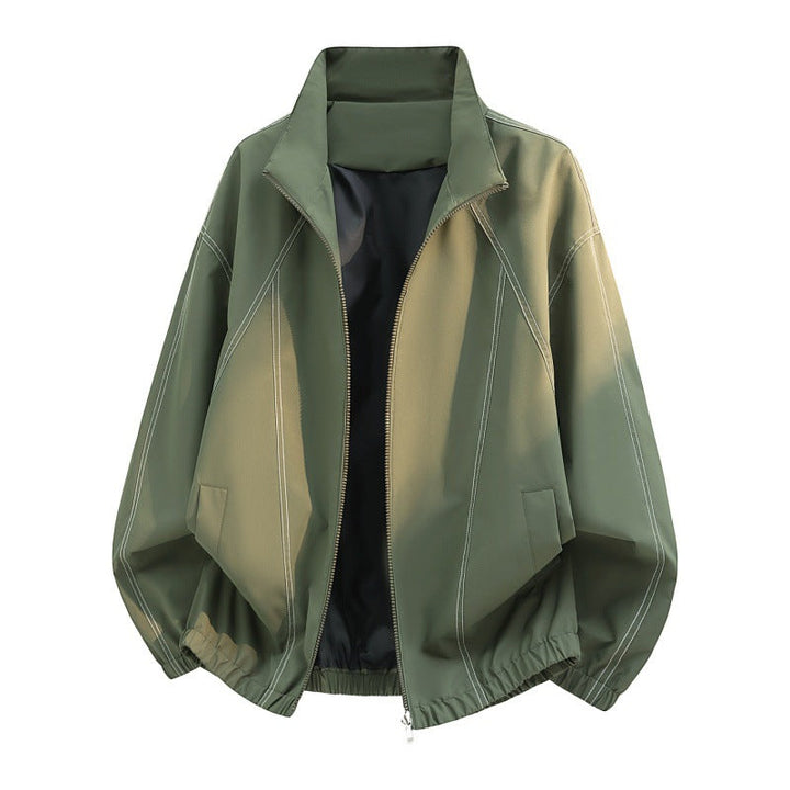 Men’s oversized lightweight blouson jacket with a stand collar and elastic hem