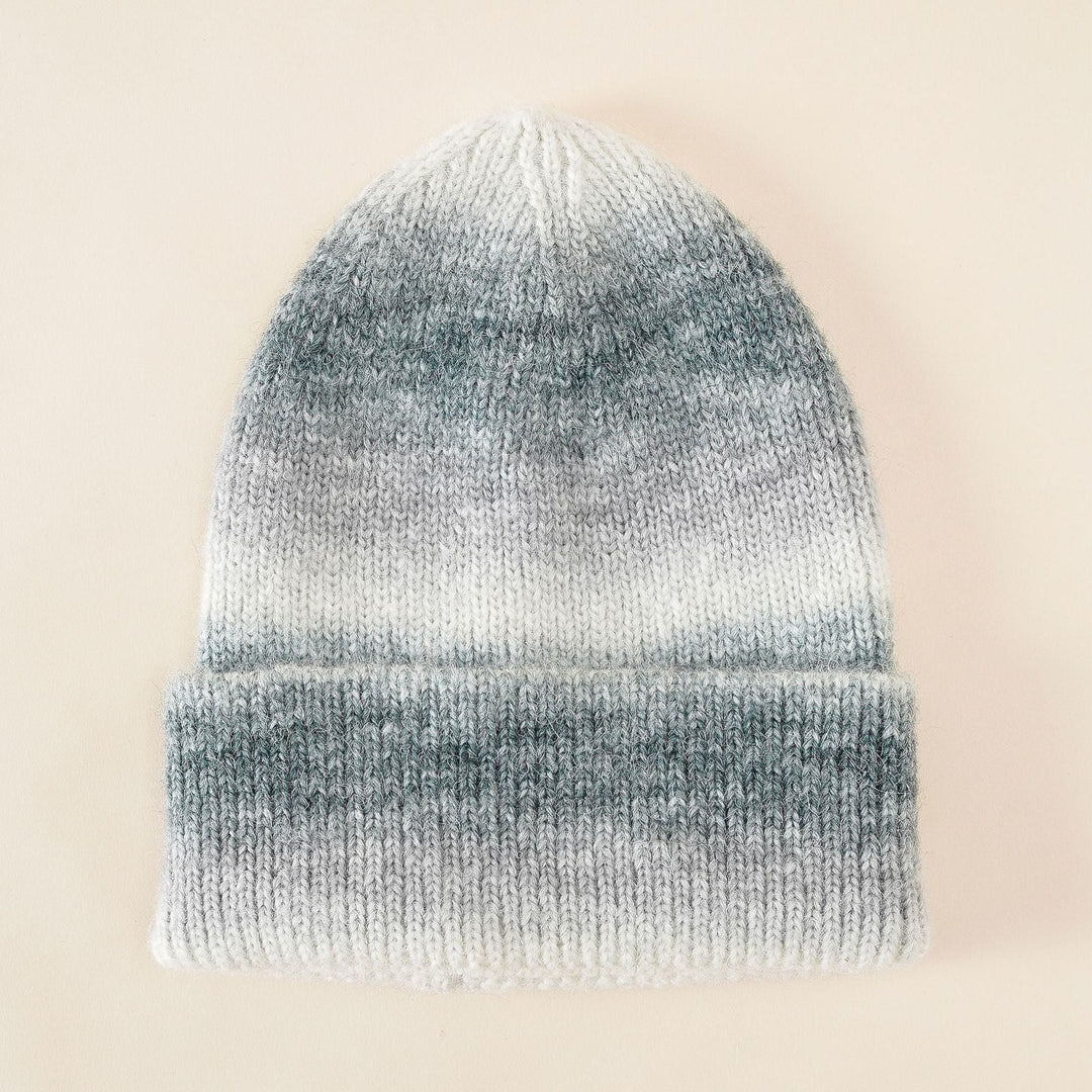 Damen Strickmütze mit Farbverlauf und umschlagbarem Rand