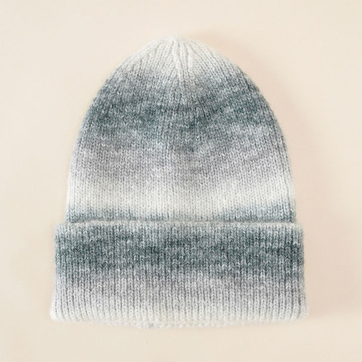 Damen Strickmütze mit Farbverlauf und umschlagbarem Rand