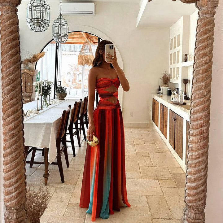 Aziza - Cut-Out Tie-Dye Gradient Maxi Dress