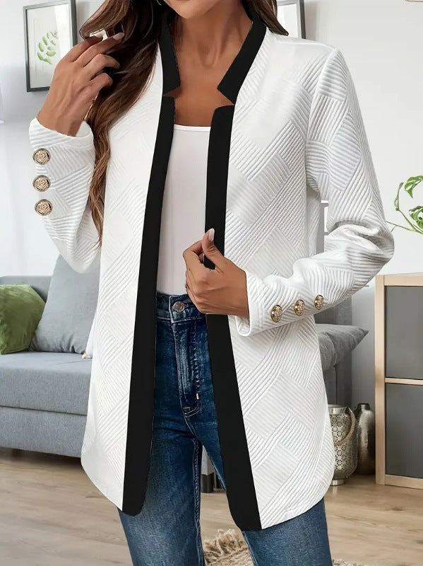 Women's blazer jacket with a tailored fit and contrasting collar