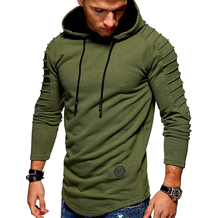 Men's longline hoodie with drawstring and long sleeves