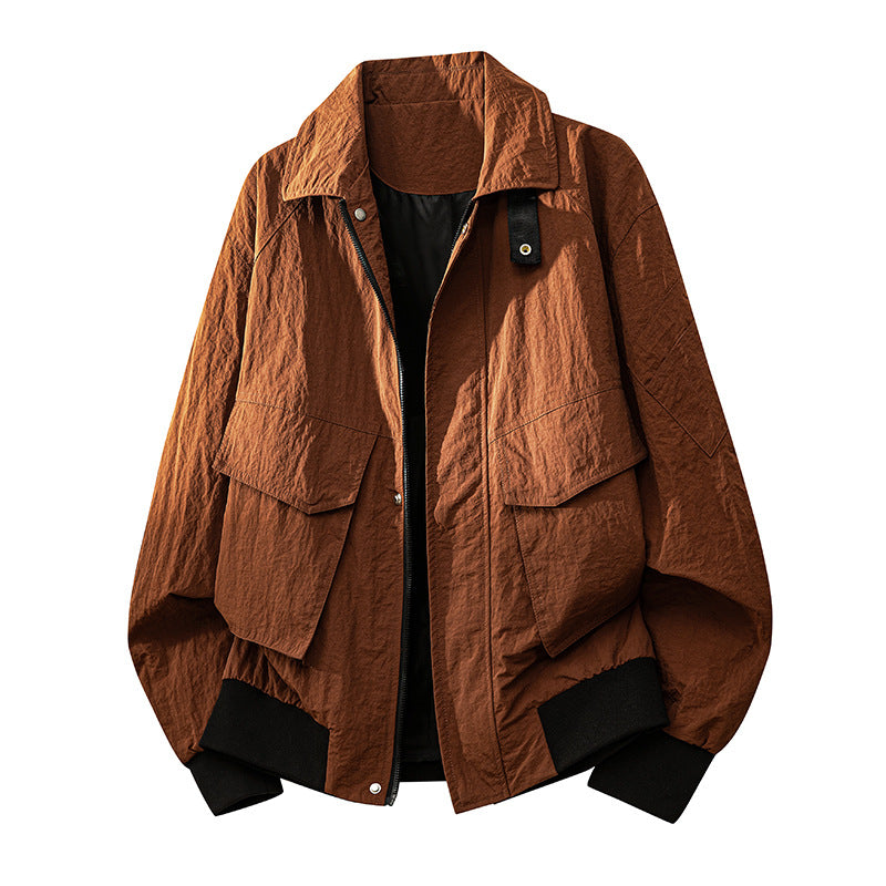 Men’s field bomber jacket with flap pockets and ribbed cuffs