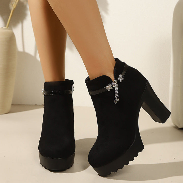 Women’s ankle boots with glitter detail and non-slip sole