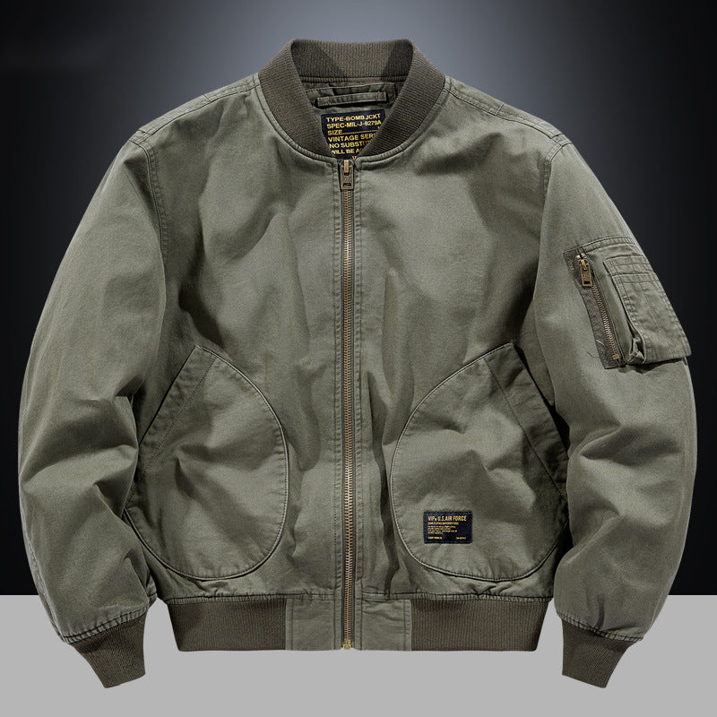 Men's long-sleeve bomber jacket with pockets